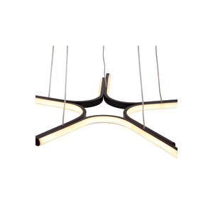 Yıldız Modern Avize Led 45w 60x60cm Alüminyum Profil Siyah Dorbien-ev-10382-5bsy