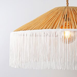 Japon Modern Avize E27 12w 70cm Rafya Doğal/beyaz Dorbien-slrp-8001