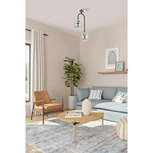 İmbalance Modern Avize E27 24w 27cm Metal Krom/siyah Dorbien-fz-7450-2k
