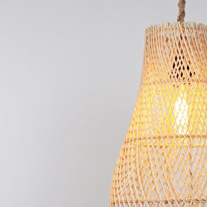 Lena Modern Avize E27 12w 25cm Rattan Doğal Dorbien-slb-8019