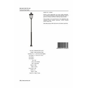 Bahçe Direkleri Led 35w 50cm Çelik Boru Siyah Dorbien-bdr-68215-bsy-m2-led