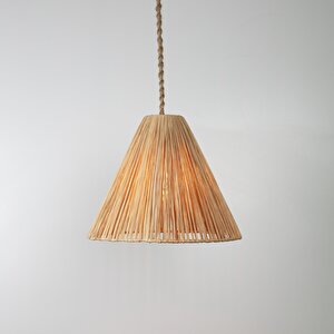 Konik Modern Avize E27 12w 40cm Rafya Doğal Dorbien-slr-8006