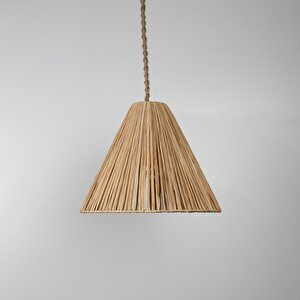Konik Modern Avize E27 12w 40cm Rafya Doğal Dorbien-slr-8006