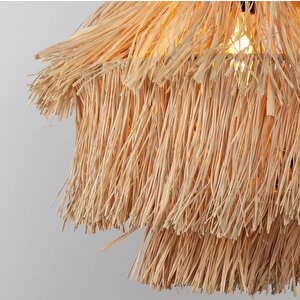 Parpata Modern Avize E27 12w 40cm Rafya Doğal Dorbien-slr-8004