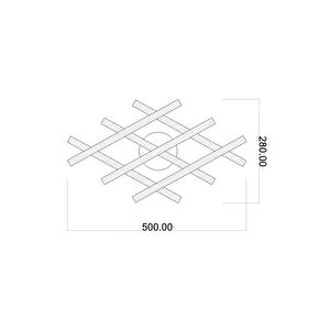 Yıldız Modern Avize Led 36w 50x28cm Alüminyum Profil Siyah Dorbien-er-10379-3bsy-m1