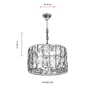 Bilezik Modern Avize E14 48w 45cm Metal Sarı Dorbien-av-65221-s45