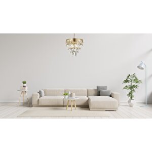 Spoil Klasik Avize E27 72w 40cm Metal, Cam Sarı Dorbien-av-4287-bsa40