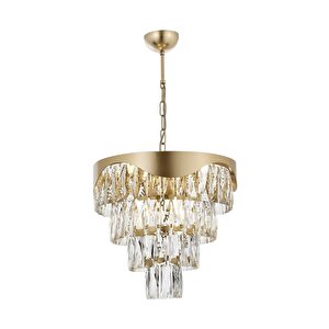 Spoil Klasik Avize E27 72w 40cm Metal, Cam Sarı Dorbien-av-4287-bsa40