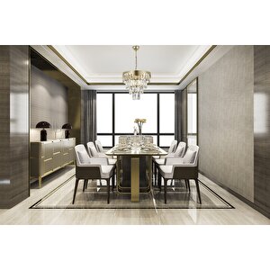 Spoil Klasik Avize E27 72w 40cm Metal, Cam Sarı Dorbien-av-4287-bsa40