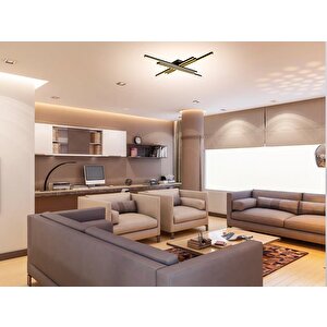 Yıldız Modern Avize Led 63w 100x100cm Alüminyum Profil Siyah Dorbien-er-10384-6bsy