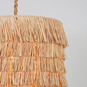 Katlı Modern Avize E27 12w 35cm Rafya Doğal Dorbien-slr-8081