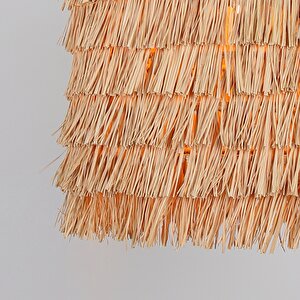 Katlı Modern Avize E27 12w 35cm Rafya Doğal Dorbien-slr-8081