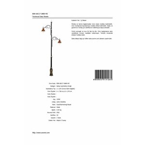 Bahçe Direkleri Led 150w 270cm Çelik Boru Kahverengi/siyah Dorbien-bdr-68117-2bkr-m2