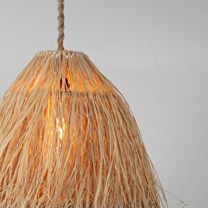 Pakito Modern Avize E27 12w 30cm Rafya Doğal Dorbien-slr-8060