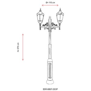 Bahçe Direkleri E27 24w 110cm Alüminyum Sarı/siyah Dorbien-bdr-68007-2sop