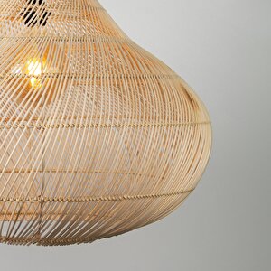 Sarmal Modern Avize E27 12w 60cm Rattan Doğal Dorbien-slb-8018