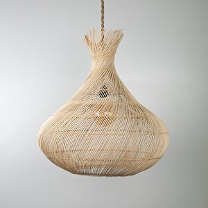 Sarmal Modern Avize E27 12w 60cm Rattan Doğal Dorbien-slb-8018