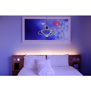 Yıldız Modern Avize Led 64w 60x60cm Alüminyum Profil Siyah Dorbien-ev-10380-6bsy