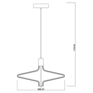 Yıldız Modern Avize Led 64w 60x60cm Alüminyum Profil Siyah Dorbien-ev-10380-6bsy