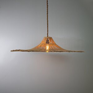 Gamp Modern Avize E27 12w 50cm Rattan Doğal Dorbien-slr-8073
