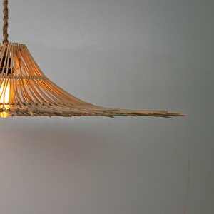 Gamp Modern Avize E27 12w 50cm Rattan Doğal Dorbien-slr-8073