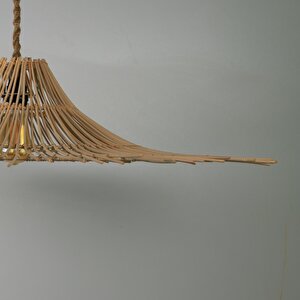 Gamp Modern Avize E27 12w 50cm Rattan Doğal Dorbien-slr-8073