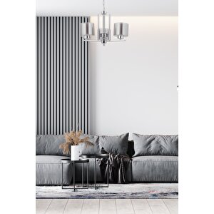 Silindir Modern Avize E27 36w 50cm Metal Krom Dorbien-fz-7395-3k