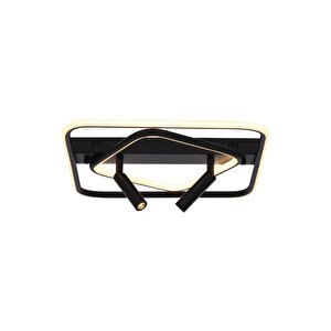 Yıldız Modern Avize Led 40w 41x41cm Alüminyum Profil Siyah Dorbien-er-10383-2k-bsy