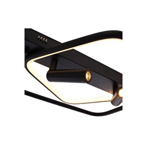 Yıldız Modern Avize Led 40w 41x41cm Alüminyum Profil Siyah Dorbien-er-10383-2k-bsy