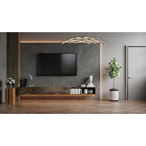 Yıldız Modern Avize Led 60w 90x60cm Alüminyum Profil Siyah Dorbien-ev-10379-3y-bsy