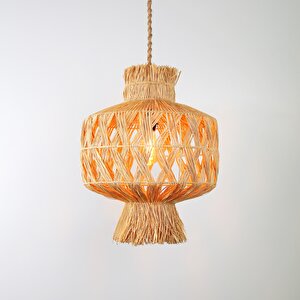 Popy Modern Avize E27 12w 45cm Rafya Doğal Dorbien-slr-8048