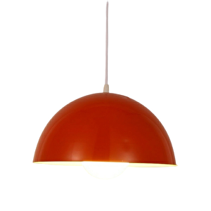 Rys Retro Metal Dekoratif Kırmızı Tekli Sarkıt Avize Çap:40 Cm