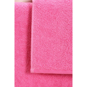 2 Parça Kadın / Erkek Banyo Duş Hamam Havlu Seti 90x150 Cm %100 Pamuklu Pembe