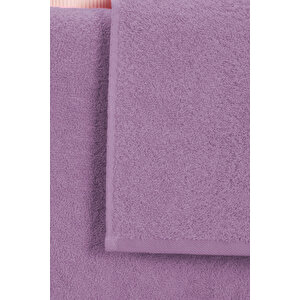 2 Parça Kadın / Erkek Banyo Duş Hamam Havlu Seti 90x150 Cm %100 Pamuklu Mor