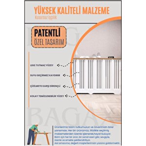 Ayasofya Model, Beyaz Üstü Çam Renk, 116 Cm Petek Kaplama, Dresuar