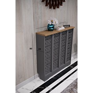 Karatay Model, Antrasit Üstü Çam Renk, 76 Cm Petek Kaplama, Dresuar