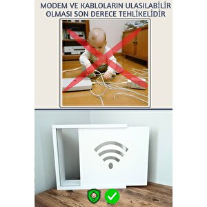 Wifi Desenli Modem/sigorta Saklama Kutusu, 40cm X 33cm