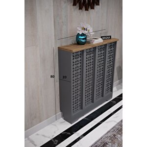 Truva Model, Antrasit Üstü Çam Renk, 76 Cm Petek Kaplama, Dresuar
