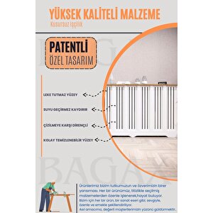 Pera Model, Beyaz Üstü Antrasit  Renk, 136 Cm Petek Kaplama, Dresuar