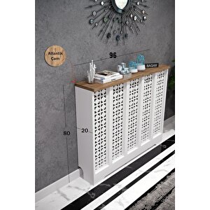 Truva Model, Beyaz Üstü Çam Renk, 96 Cm Petek Kaplama, Dresuar