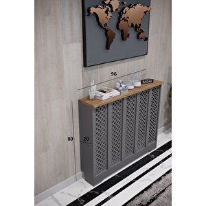 Perge Model, Antrasit Üstü Çam Renk, 96 Cm Petek Kaplama, Dresuar