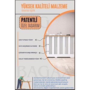 Karatay Model, Beyaz Üstü Çam Renk, 76 Cm Petek Kaplama, Dresuar