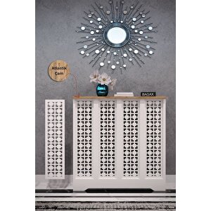 Truva Model,beyaz Üstü Çam Renk, 76 Cm Petek Kaplama, Dresuar