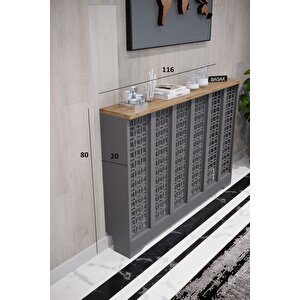 Ayasofya Model, Antrasit Üstü Çam Renk, 116 Cm Petek Kaplama, Dresuar