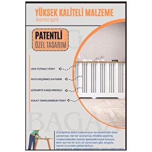 Petek Önü Dresuar Kaplama 96cm Çok Amaçlı Dolaplar Mobilya Kalorifer Petek Önü Kapatma Dekorasyon