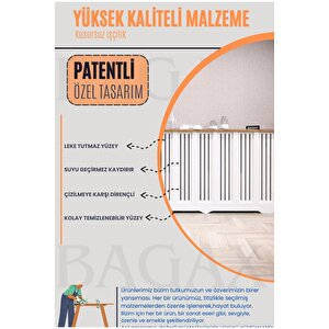Pera Model, Beyaz Üstü Çam Renk, 76 Cm Petek Kaplama, Dresuar