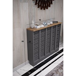 Karatay Model, Antrasit Üstü Çam Renk, 96 Cm Petek Kaplama, Dresuar