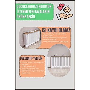 Truva Model,  Beyaz Üstü Çam Renk, 136 Cm Petek Kaplama, Dresuar