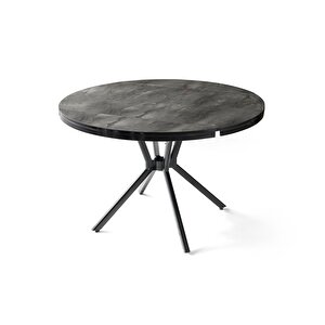 Bade Mdf Oval Highgloss Açılır Mutfak Masası 73x120 Siyah