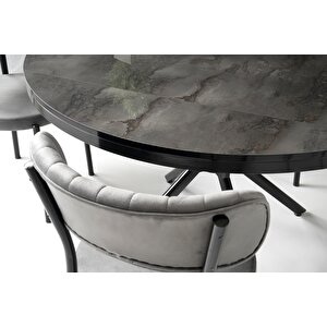 Bade Mdf Oval Highgloss Açılır Mutfak Masası 73x120